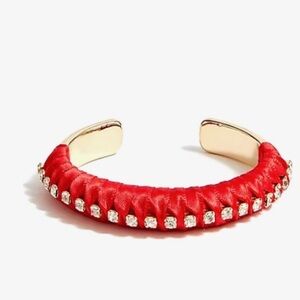 J.Crew Red woven bejeweled Bracelet